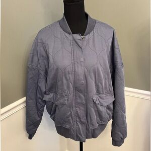 Universal Thread Womens Quilted Lined Bomber Jacket Blue Sz L